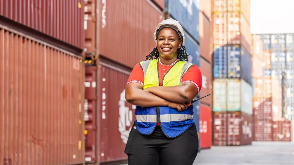 Logistics officer at a container yard